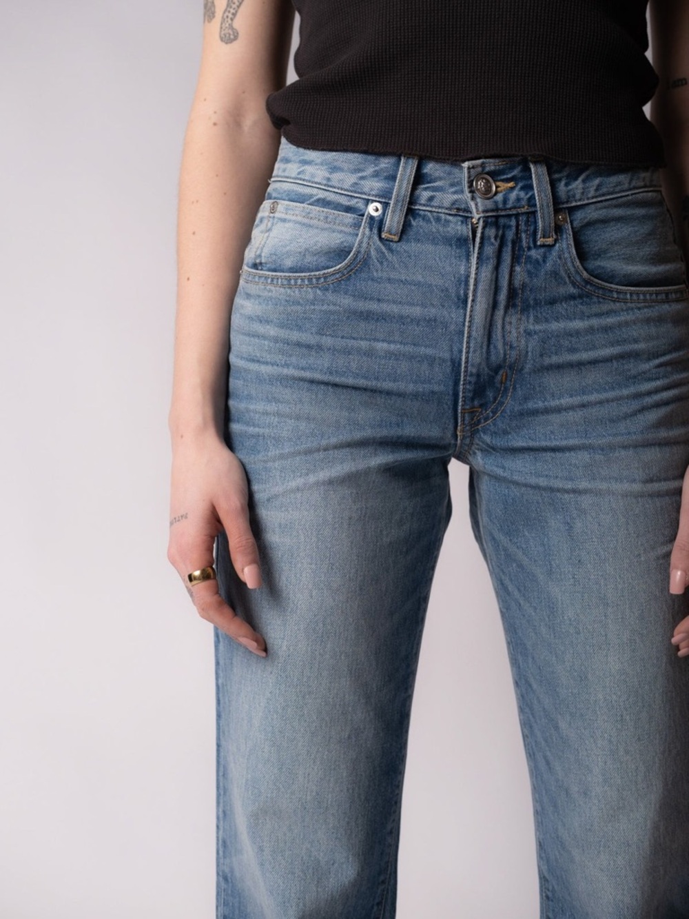 SLVRLAKE Light Wash High-Rise Straight Jeans - Picture 7 of 8